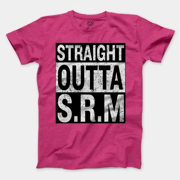 Straight Outta Srm University Men/Unisex T-Shirt in Heather Heliconia Color