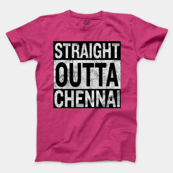 Straight Outta Chennai Men/Unisex T-Shirt in Heather Heliconia Color