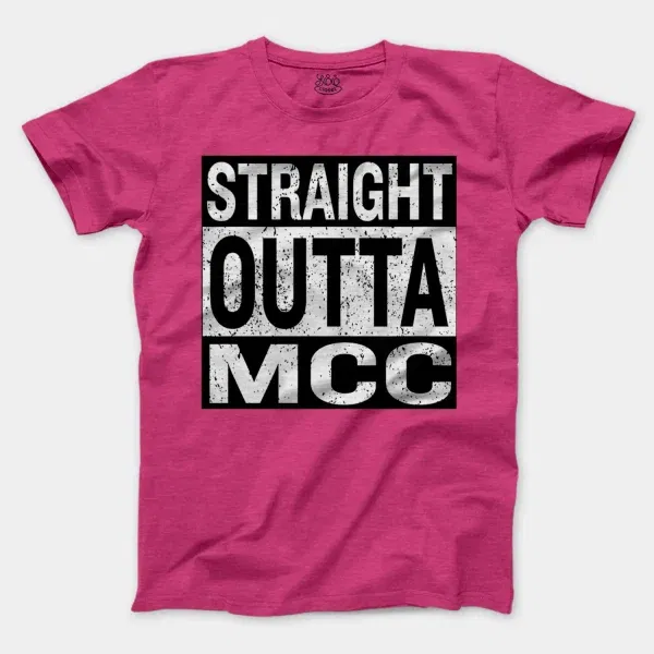 Straight Outta Mcc Men/Unisex T-Shirt in Heather Heliconia Color