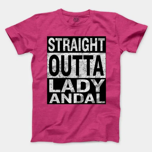 Straight Outta Lady Andal Men/Unisex T-Shirt in Heather Heliconia Color