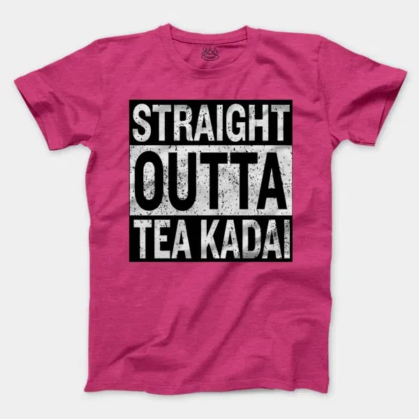 Straight Outta Tea Kadai Men/Unisex T-Shirt in Heather Heliconia Color