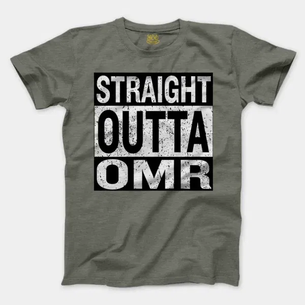 Straight Outta Omr Men/Unisex T-Shirt in Heather Military Green Color