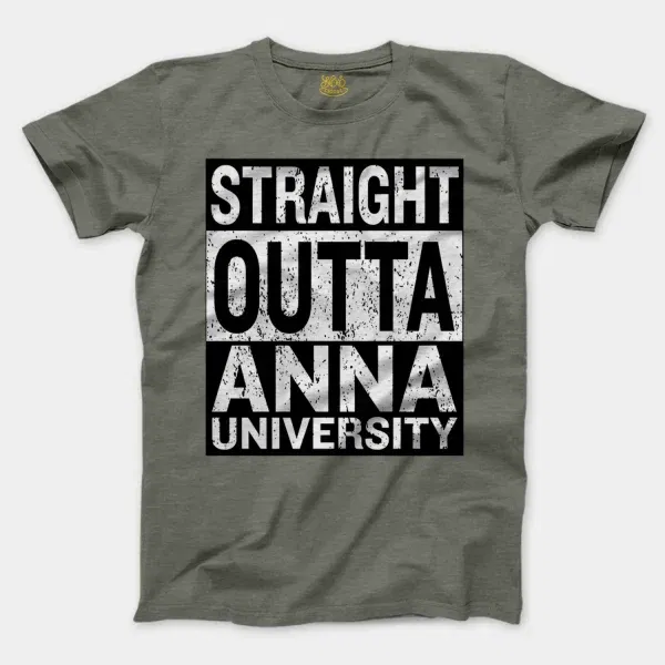 Straight Outta Anna University Men/Unisex T-Shirt in Heather Military Green Color