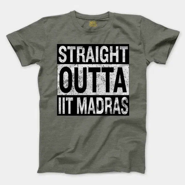 Straight Outta Iit Madras Men/Unisex T-Shirt in Heather Military Green Color