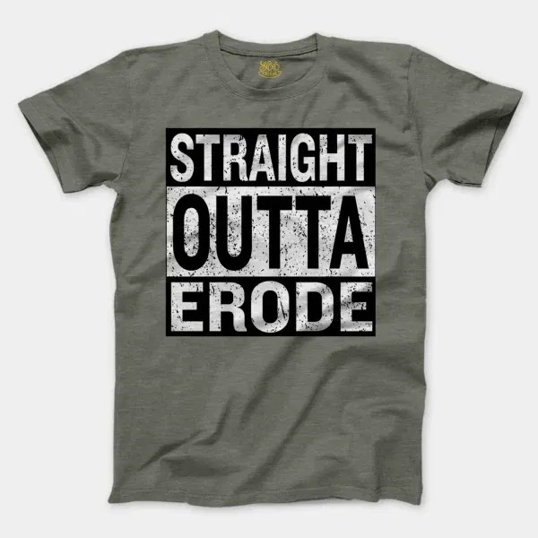 Straight Outta Erode Men/Unisex T-Shirt in Heather Military Green Color