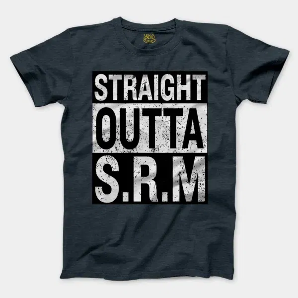 Straight Outta Srm University Men/Unisex T-Shirt in Heather Navy Color