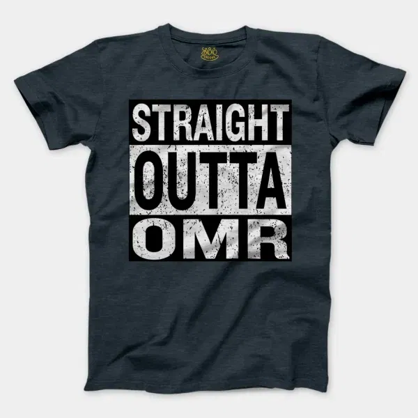 Straight Outta Omr Men/Unisex T-Shirt in Heather Navy Color