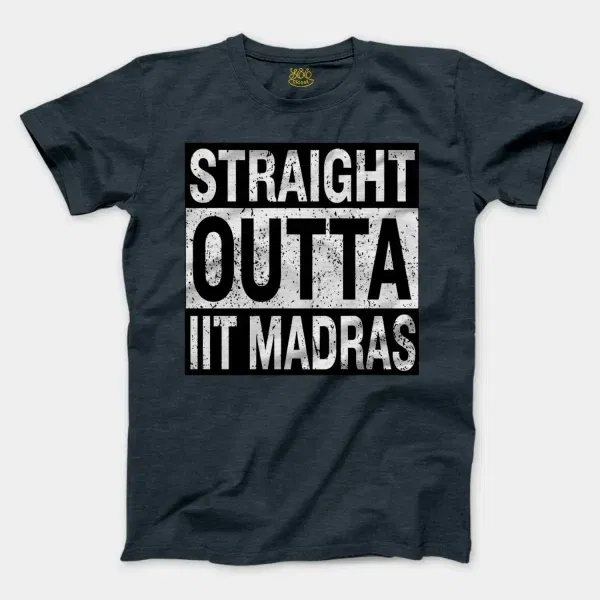 Straight Outta Iit Madras Men/Unisex T-Shirt in Heather Navy Color