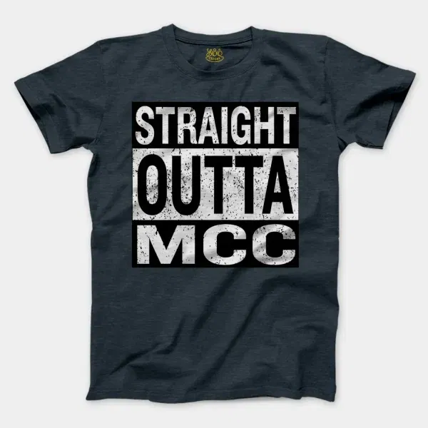 Straight Outta Mcc Men/Unisex T-Shirt in Heather Navy Color