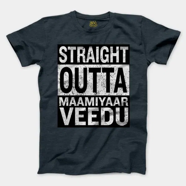 Straight Outta Maamiyaar Veedu Men/Unisex T-Shirt in Heather Navy Color