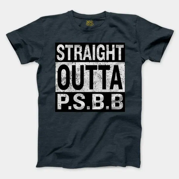 Straight Outta Psbb Men/Unisex T-Shirt in Heather Navy Color