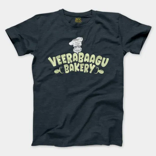 Veerabaagu Bakery Men/Unisex T-Shirt in Heather Navy Color