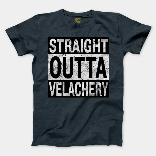 Straight Outta Velachery Men/Unisex T-Shirt in Heather Navy Color