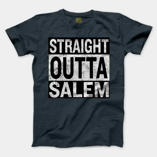 Straight Outta Salem Men/Unisex T-Shirt in Heather Navy Color