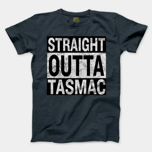 Straight Outta Tasmac Men/Unisex T-Shirt in Heather Navy Color