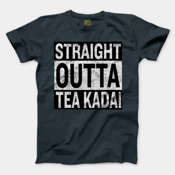 Straight Outta Tea Kadai Men/Unisex T-Shirt in Heather Navy Color