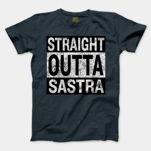 Straight Outta Sastra Men/Unisex T-Shirt in Heather Navy Color