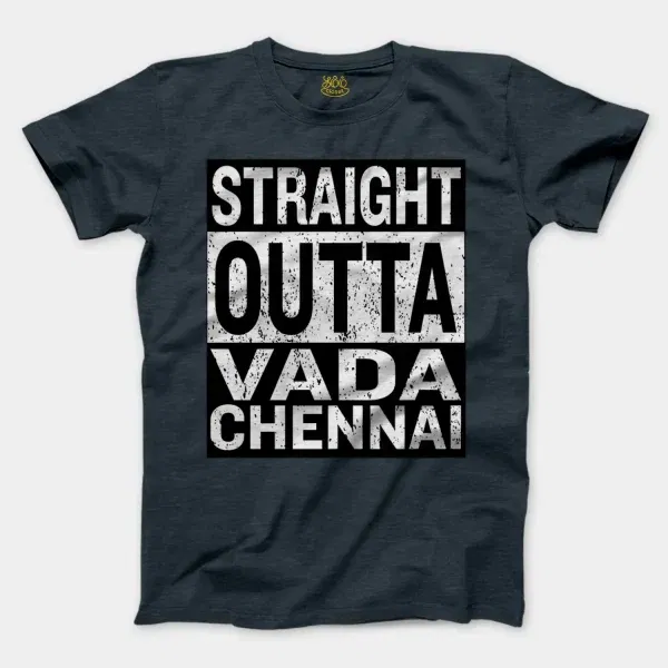 Straight Outta Vada Chennai Men/Unisex T-Shirt in Heather Navy Color