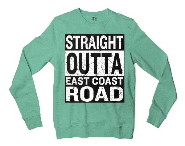 Straight Outta Ecr Men/Unisex Long Sleeve Sweatshirt in Heather Sport Dark Green Color