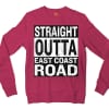 Straight Outta Ecr Men/Unisex Long Sleeve Sweatshirt in Heather Sport Dark Maroon Color