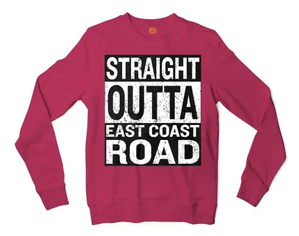 Straight Outta Ecr Men/Unisex Long Sleeve Sweatshirt in Heather Sport Dark Maroon Color