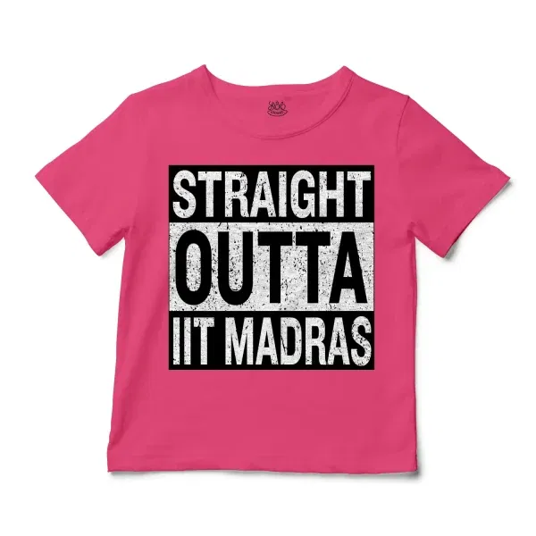 Straight Outta Iit Madras Unisex Toddler T-Shirt in Hot Pink Color