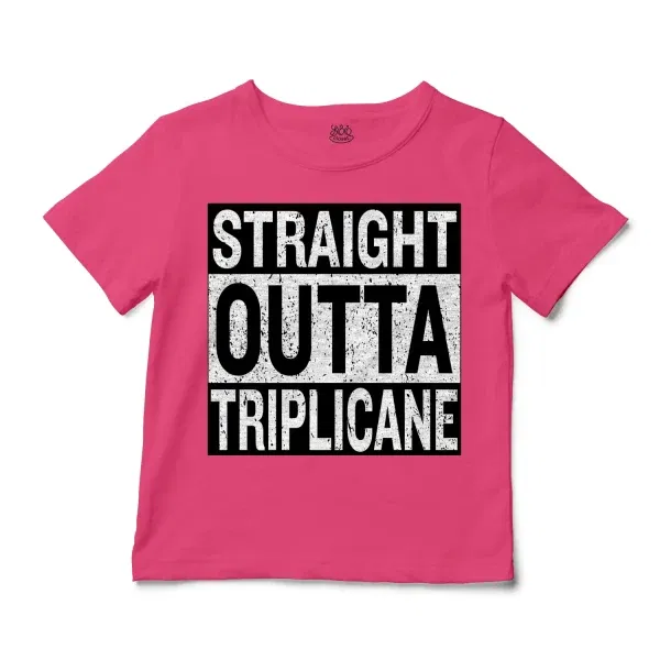 Straight Outta Triplicane Unisex Toddler T-Shirt in Hot Pink Color