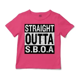 Straight Outta Sboa Unisex Toddler T-Shirt in Hot Pink Color