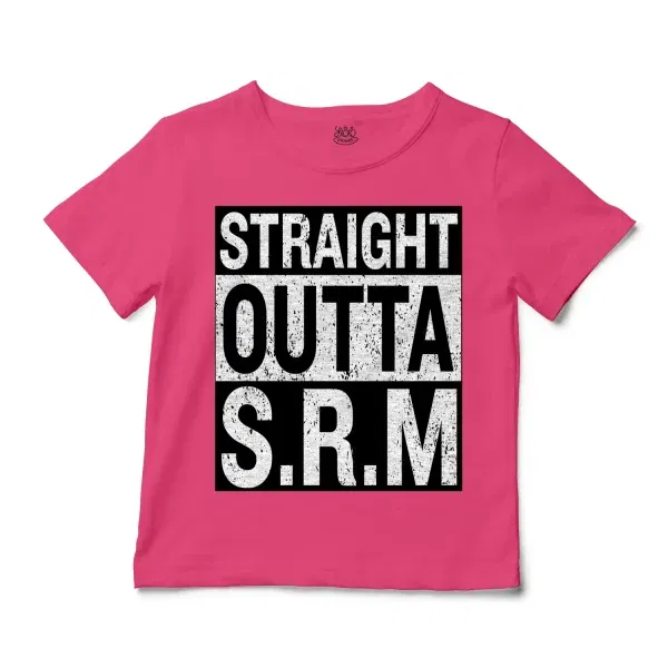 Straight Outta Srm University Unisex Toddler T-Shirt in Hot Pink Color