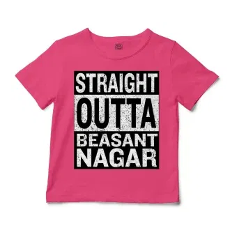 Straight Outta Beasant Nagar Unisex Toddler T-Shirt in Hot Pink Color