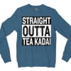 Straight Outta Tea Kadai Men/Unisex Long Sleeve T-Shirt in Indigo Blue Color