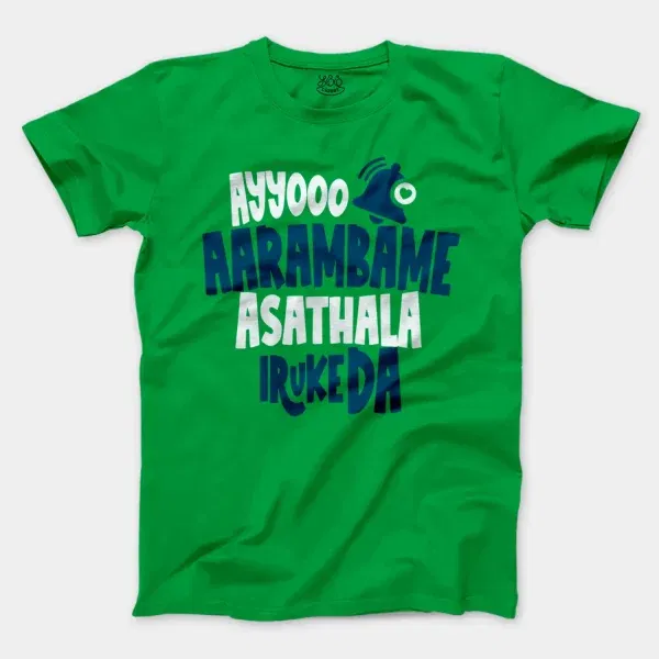 Ayyooo Aarambame Asathala Iruke Da Men/Unisex T-Shirt in Irish Green Color