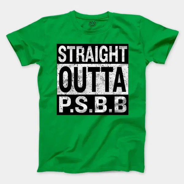 Straight Outta Psbb Men/Unisex T-Shirt in Irish Green Color