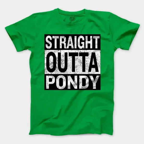 Straight Outta Pondy Men/Unisex T-Shirt in Irish Green Color