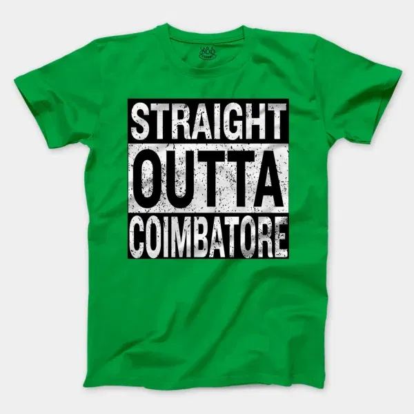 Straight Outta Coimbatore Men/Unisex T-Shirt in Irish Green Color