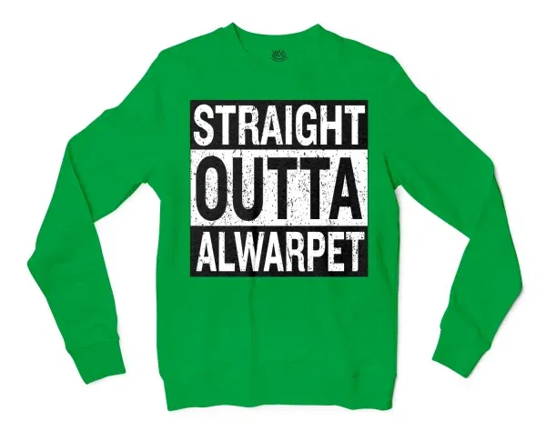 Straight Outta Alwarpet Men/Unisex Long Sleeve T-Shirt in Irish Green Color