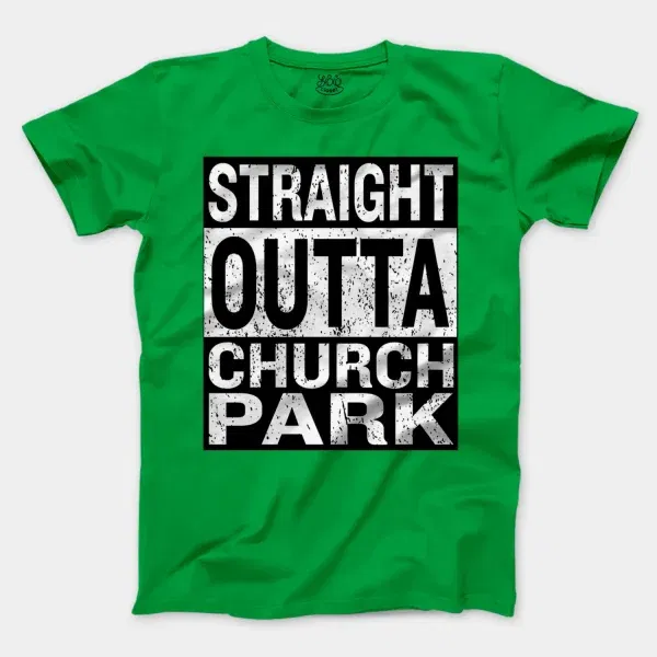 Straight Outta Church Park Men/Unisex T-Shirt in Irish Green Color