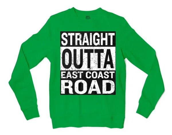 Straight Outta Ecr Men/Unisex Long Sleeve Sweatshirt in Irish Green Color