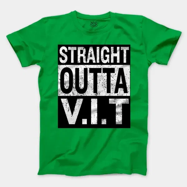 Straight Outta Vit Men/Unisex T-Shirt in Irish Green Color