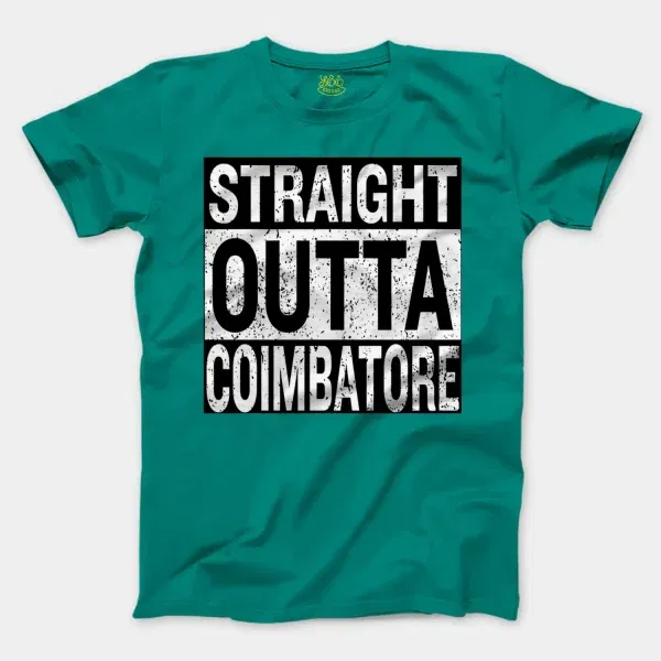 Straight Outta Coimbatore Men/Unisex T-Shirt in Jade Dome Color