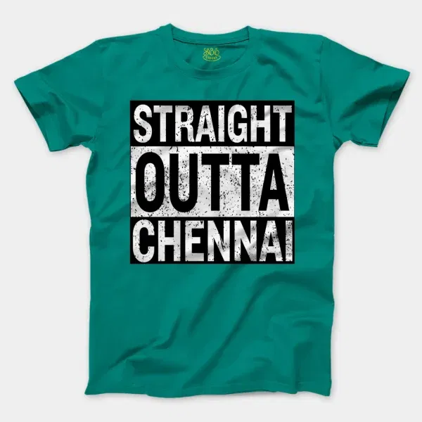 Straight Outta Chennai Men/Unisex T-Shirt in Jade Dome Color