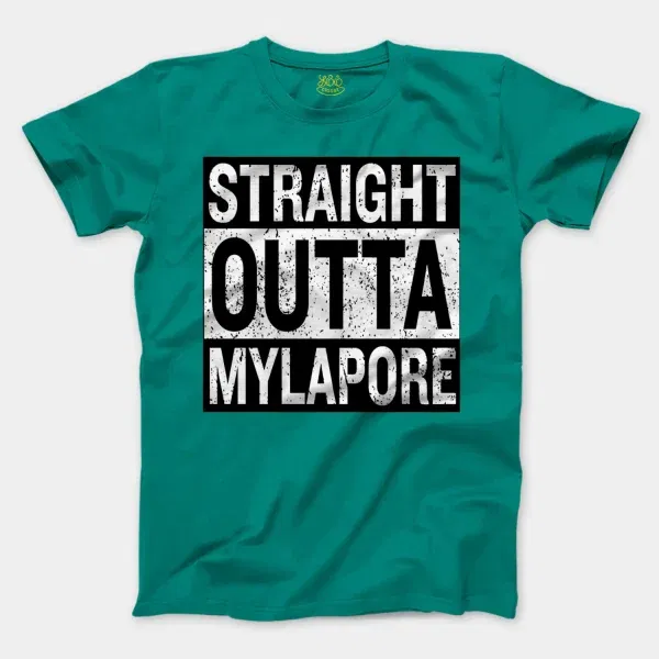 Straight Outta Mylapore Men/Unisex T-Shirt in Jade Dome Color