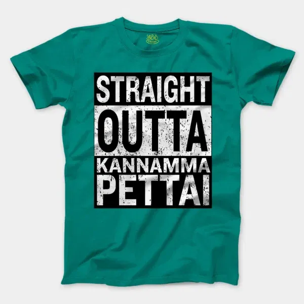 Straight Outta Kannamma Pettai Men/Unisex T-Shirt in Jade Dome Color