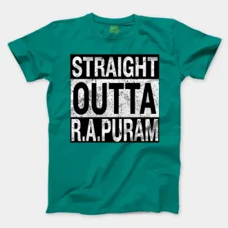 Straight Outta R.a Puram Men/Unisex T-Shirt in Jade Dome Color