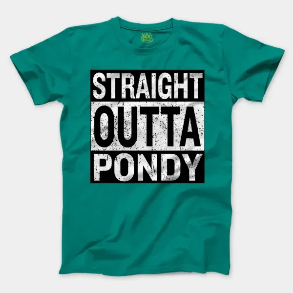 Straight Outta Pondy Men/Unisex T-Shirt in Jade Dome Color