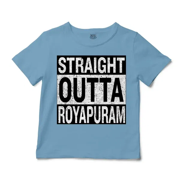 Straight Outta Royapuram Unisex Toddler T-Shirt in Light Blue Color