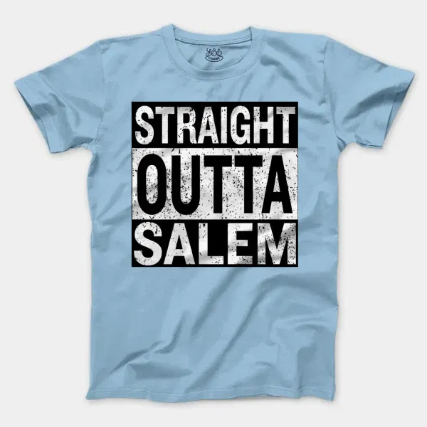 Straight Outta Salem Men/Unisex T-Shirt in Light Blue Color