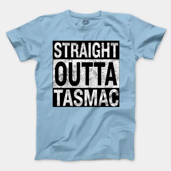 Straight Outta Tasmac Men/Unisex T-Shirt in Light Blue Color