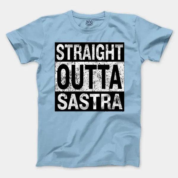 Straight Outta Sastra Men/Unisex T-Shirt in Light Blue Color