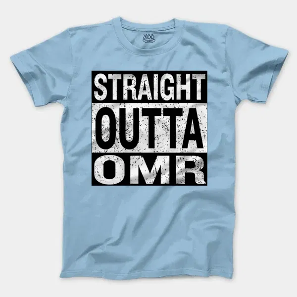 Straight Outta Omr Men/Unisex T-Shirt in Light Blue Color